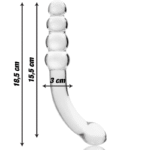 NEBULA SERIES BY IBIZA – MODÈLE 14 GODE EN VERRE BOROSILICATE CLAIR 18.5 CM -O- 3 CM