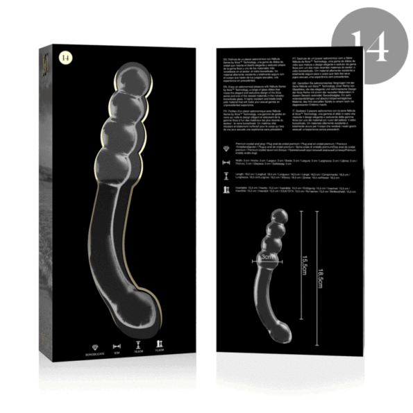 NEBULA SERIES BY IBIZA - MODÈLE 14 GODE EN VERRE BOROSILICATE CLAIR 18.5 CM -O- 3 CM-NEBULA SERIES BY IBIZA-sextoys-lingerie-bdsm-hygiène-sexshop