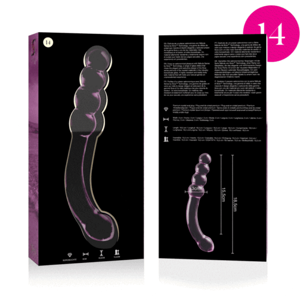 NEBULA SERIES BY IBIZA - MODÈLE 14 GODE EN VERRE BOROSILICATE ROSE 18.5 CM -O- 3 CM-NEBULA SERIES BY IBIZA-sextoys-lingerie-bdsm-hygiène-sexshop