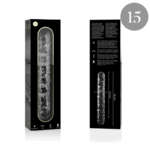 NEBULA SERIES BY IBIZA – MODÈLE 15 GODE EN VERRE BOROSILICATE CLAIR 18.5 CM -O- 3 CM