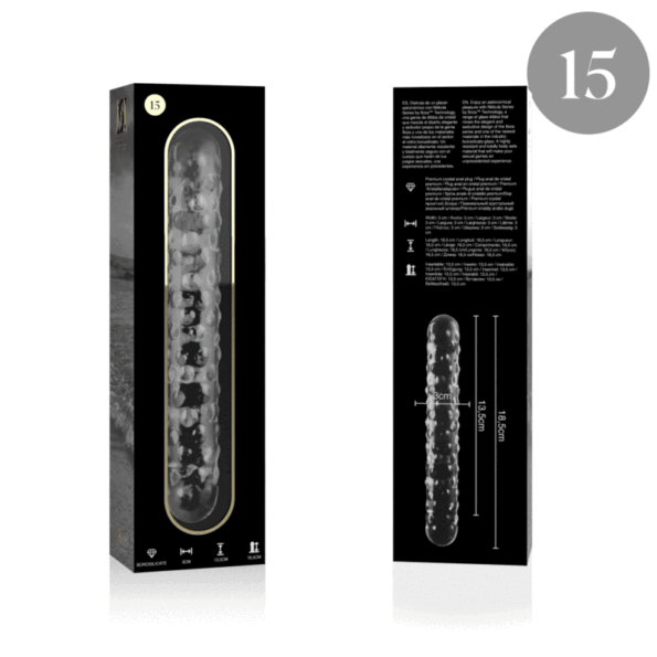 NEBULA SERIES BY IBIZA - MODÈLE 15 GODE EN VERRE BOROSILICATE CLAIR 18.5 CM -O- 3 CM-NEBULA SERIES BY IBIZA-sextoys-lingerie-bdsm-hygiène-sexshop