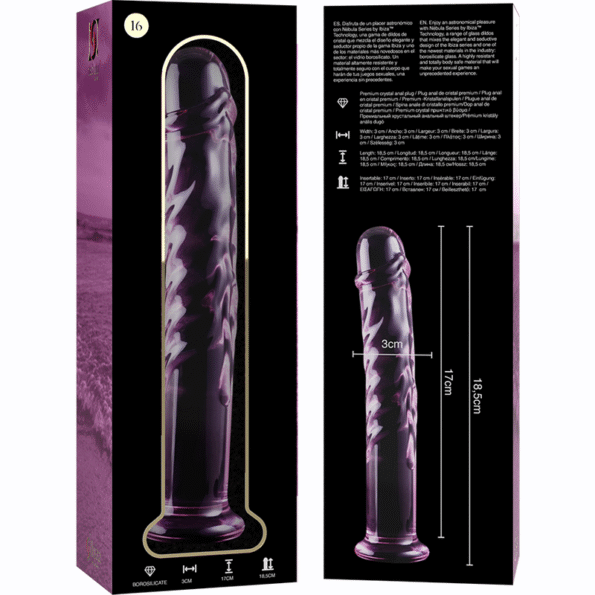 NEBULA SERIES BY IBIZA - MODÈLE 16 GODE EN VERRE BOROSILICATE ROSE 18.5 CM -O- 3 CM-NEBULA SERIES BY IBIZA-sextoys-lingerie-bdsm-hygiène-sexshop