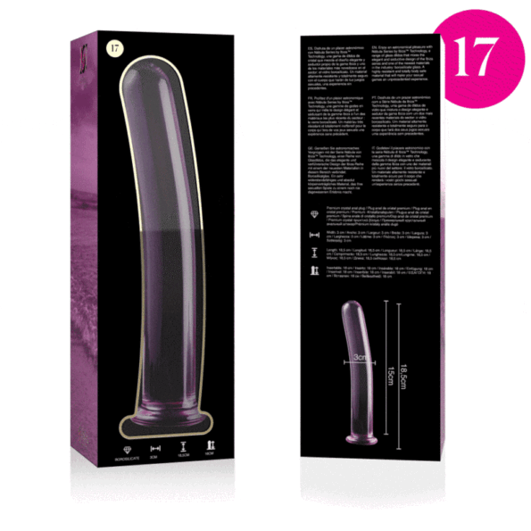NEBULA SERIES BY IBIZA - MODÈLE 17 GODE EN VERRE BOROSILICATE ROSE 18.5 CM -O- 3 CM-NEBULA SERIES BY IBIZA-sextoys-lingerie-bdsm-hygiène-sexshop