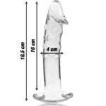 NEBULA SERIES BY IBIZA – MODÈLE 19 GODE EN VERRE BOROSILICATE CLAIR 18.5 CM -O- 4 CM