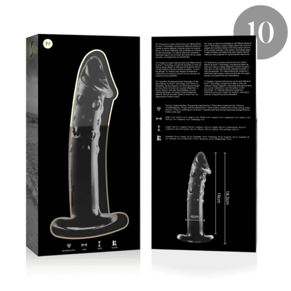 NEBULA SERIES BY IBIZA - MODÈLE 19 GODE EN VERRE BOROSILICATE CLAIR 18.5 CM -O- 4 CM-NEBULA SERIES BY IBIZA-sextoys-lingerie-bdsm-hygiène-sexshop