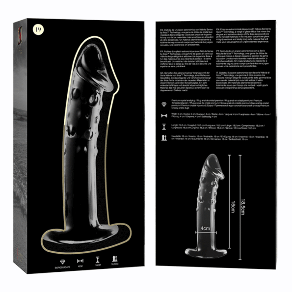 NEBULA SERIES BY IBIZA - MODÈLE 19 GODE EN VERRE BOROSILICATE CLAIR 18.5 CM -O- 4 CM-NEBULA SERIES BY IBIZA-sextoys-lingerie-bdsm-hygiène-sexshop