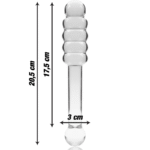 NEBULA SERIES BY IBIZA – MODÈLE 20 GODE EN VERRE BOROSILICATE CLAIR 20.5 CM -O- 3 CM