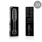 NEBULA SERIES BY IBIZA – MODÈLE 20 GODE EN VERRE BOROSILICATE CLAIR 20.5 CM -O- 3 CM