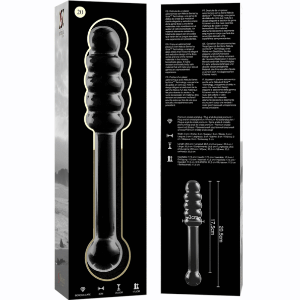NEBULA SERIES BY IBIZA - MODÈLE 20 GODE EN VERRE BOROSILICATE CLAIR 20.5 CM -O- 3 CM-NEBULA SERIES BY IBIZA-sextoys-lingerie-bdsm-hygiène-sexshop