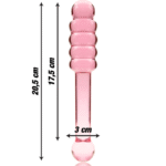 NEBULA SERIES BY IBIZA – MODÈLE 20 GODE EN VERRE BOROSILICATE ROSE 20.5 CM -O- 3 CM