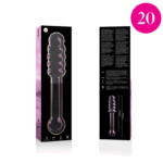 NEBULA SERIES BY IBIZA – MODÈLE 20 GODE EN VERRE BOROSILICATE ROSE 20.5 CM -O- 3 CM