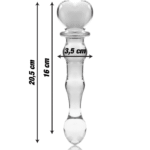 NEBULA SERIES BY IBIZA – MODÈLE 21 GODE EN VERRE BOROSILICATE CLAIR 20.5 CM -O- 3.5 CM