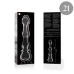 NEBULA SERIES BY IBIZA – MODÈLE 21 GODE EN VERRE BOROSILICATE CLAIR 20.5 CM -O- 3.5 CM