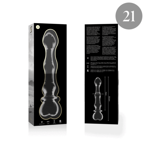 NEBULA SERIES BY IBIZA - MODÈLE 21 GODE EN VERRE BOROSILICATE CLAIR 20.5 CM -O- 3.5 CM-NEBULA SERIES BY IBIZA-sextoys-lingerie-bdsm-hygiène-sexshop
