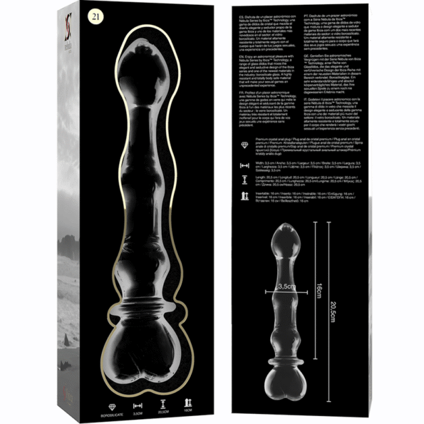 NEBULA SERIES BY IBIZA - MODÈLE 21 GODE EN VERRE BOROSILICATE CLAIR 20.5 CM -O- 3.5 CM-NEBULA SERIES BY IBIZA-sextoys-lingerie-bdsm-hygiène-sexshop