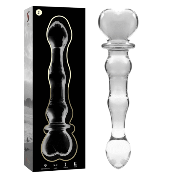 NEBULA SERIES BY IBIZA - MODÈLE 21 GODE EN VERRE BOROSILICATE CLAIR 20.5 CM -O- 3.5 CM-NEBULA SERIES BY IBIZA-sextoys-lingerie-bdsm-hygiène-sexshop