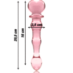 NEBULA SERIES BY IBIZA – MODÈLE 21 GODE EN VERRE BOROSILICATE ROSE 20.5 CM -O- 3.5 CM