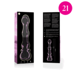 NEBULA SERIES BY IBIZA – MODÈLE 21 GODE EN VERRE BOROSILICATE ROSE 20.5 CM -O- 3.5 CM