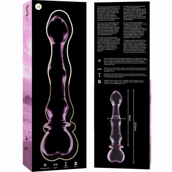 NEBULA SERIES BY IBIZA - MODÈLE 21 GODE EN VERRE BOROSILICATE ROSE 20.5 CM -O- 3.5 CM-NEBULA SERIES BY IBIZA-sextoys-lingerie-bdsm-hygiène-sexshop