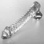 NEBULA SERIES BY IBIZA – MODÈLE 23 GODE EN VERRE BOROSILICATE CLAIR 21.5 CM -O- 4 CM