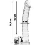 NEBULA SERIES BY IBIZA – MODÈLE 23 GODE EN VERRE BOROSILICATE CLAIR 21.5 CM -O- 4 CM
