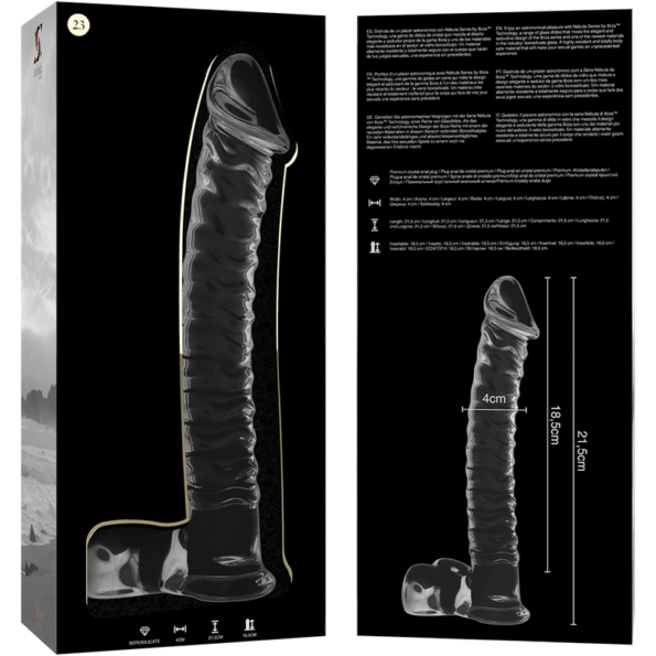 NEBULA SERIES BY IBIZA - MODÈLE 23 GODE EN VERRE BOROSILICATE CLAIR 21.5 CM -O- 4 CM-NEBULA SERIES BY IBIZA-sextoys-lingerie-bdsm-hygiène-sexshop