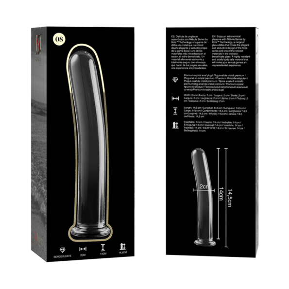 NEBULA SERIES BY IBIZA - MODÈLE 8 GODE EN VERRE BOROSILICATE CLAIR 14.5 CM -O- 2 CM-NEBULA SERIES BY IBIZA-sextoys-lingerie-bdsm-hygiène-sexshop
