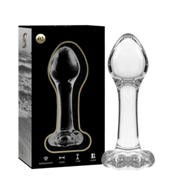 NEBULA SERIES BY IBIZA - PLUG ANAL MODÈLE 2 VERRE BOROSILICATE CLAIR 11 CM -O- 3.5 CM-NEBULA SERIES BY IBIZA-sextoys-lingerie-bdsm-hygiène-sexshop