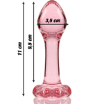 NEBULA SERIES BY IBIZA – PLUG ANAL MODÈLE 2 VERRE BOROSILICATE ROSE 11 CM -O- 3.5 CM