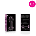 NEBULA SERIES BY IBIZA – PLUG ANAL MODÈLE 2 VERRE BOROSILICATE ROSE 11 CM -O- 3.5 CM