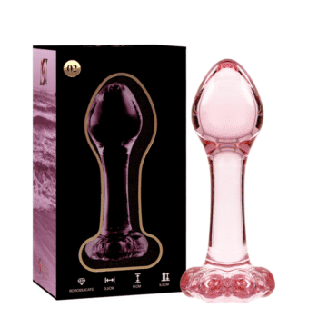 NEBULA SERIES BY IBIZA - PLUG ANAL MODÈLE 2 VERRE BOROSILICATE ROSE 11 CM -O- 3.5 CM-NEBULA SERIES BY IBIZA-sextoys-lingerie-bdsm-hygiène-sexshop