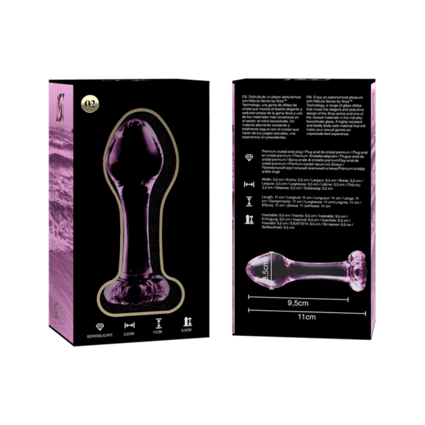 NEBULA SERIES BY IBIZA - PLUG ANAL MODÈLE 2 VERRE BOROSILICATE ROSE 11 CM -O- 3.5 CM-NEBULA SERIES BY IBIZA-sextoys-lingerie-bdsm-hygiène-sexshop