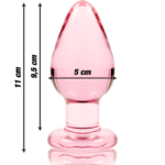 NEBULA SERIES BY IBIZA – PLUG ANAL MODÈLE 3 VERRE BOROSILICATE ROSE 11 CM -O- 5 CM