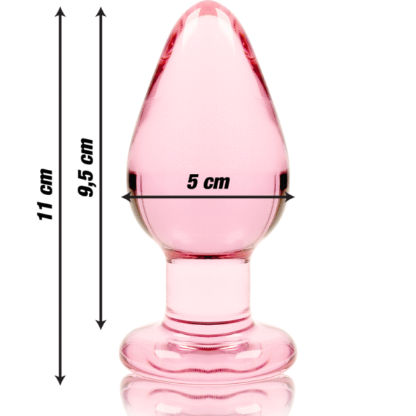 NEBULA SERIES BY IBIZA - PLUG ANAL MODÈLE 3 VERRE BOROSILICATE ROSE 11 CM -O- 5 CM-NEBULA SERIES BY IBIZA-sextoys-lingerie-bdsm-hygiène-sexshop