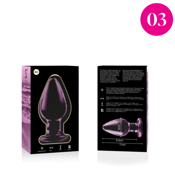 NEBULA SERIES BY IBIZA - PLUG ANAL MODÈLE 3 VERRE BOROSILICATE ROSE 11 CM -O- 5 CM-NEBULA SERIES BY IBIZA-sextoys-lingerie-bdsm-hygiène-sexshop