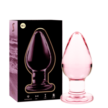 NEBULA SERIES BY IBIZA - PLUG ANAL MODÈLE 3 VERRE BOROSILICATE ROSE 11 CM -O- 5 CM-NEBULA SERIES BY IBIZA-sextoys-lingerie-bdsm-hygiène-sexshop