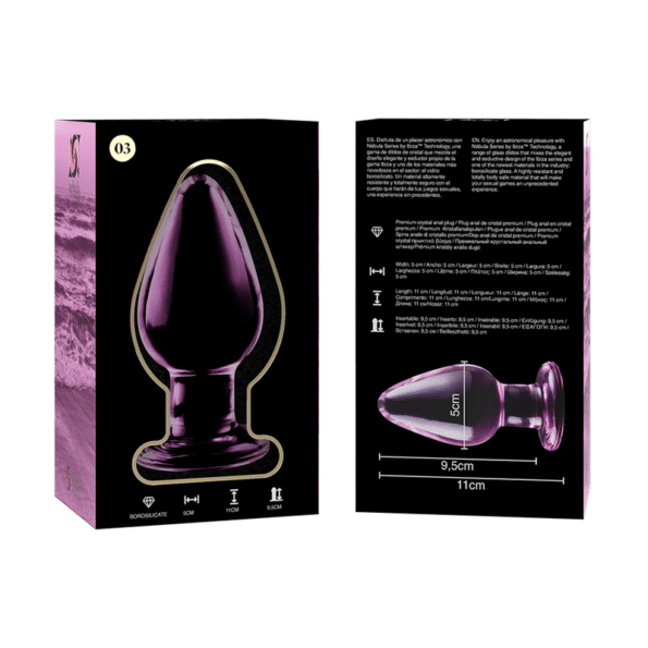 NEBULA SERIES BY IBIZA - PLUG ANAL MODÈLE 3 VERRE BOROSILICATE ROSE 11 CM -O- 5 CM-NEBULA SERIES BY IBIZA-sextoys-lingerie-bdsm-hygiène-sexshop