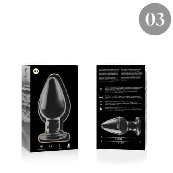NEBULA SERIES BY IBIZA - PLUG ANAL MODÈLE 3 VERRE BOROSILICATE TRANSPARENT 11 CM -O- 5 CM-NEBULA SERIES BY IBIZA-sextoys-lingerie-bdsm-hygiène-sexshop
