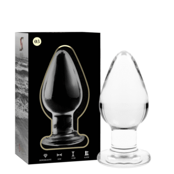 NEBULA SERIES BY IBIZA - PLUG ANAL MODÈLE 3 VERRE BOROSILICATE TRANSPARENT 11 CM -O- 5 CM-NEBULA SERIES BY IBIZA-sextoys-lingerie-bdsm-hygiène-sexshop