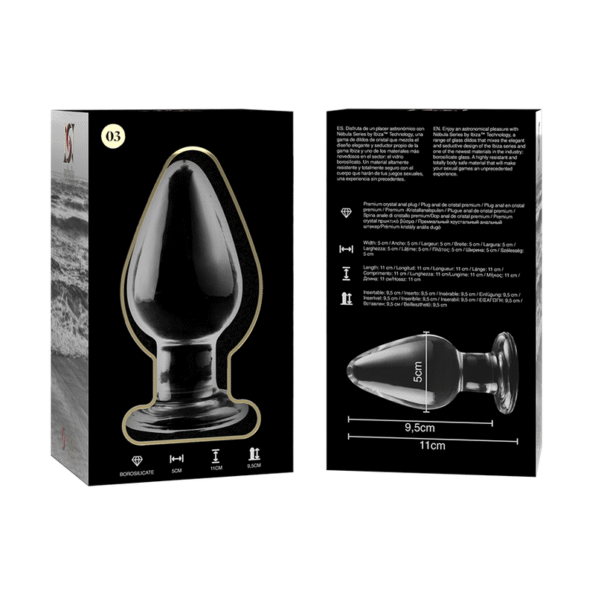 NEBULA SERIES BY IBIZA - PLUG ANAL MODÈLE 3 VERRE BOROSILICATE TRANSPARENT 11 CM -O- 5 CM-NEBULA SERIES BY IBIZA-sextoys-lingerie-bdsm-hygiène-sexshop