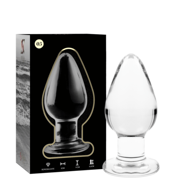 NEBULA SERIES BY IBIZA - PLUG ANAL MODÈLE 3 VERRE BOROSILICATE TRANSPARENT 11 CM -O- 5 CM-NEBULA SERIES BY IBIZA-sextoys-lingerie-bdsm-hygiène-sexshop