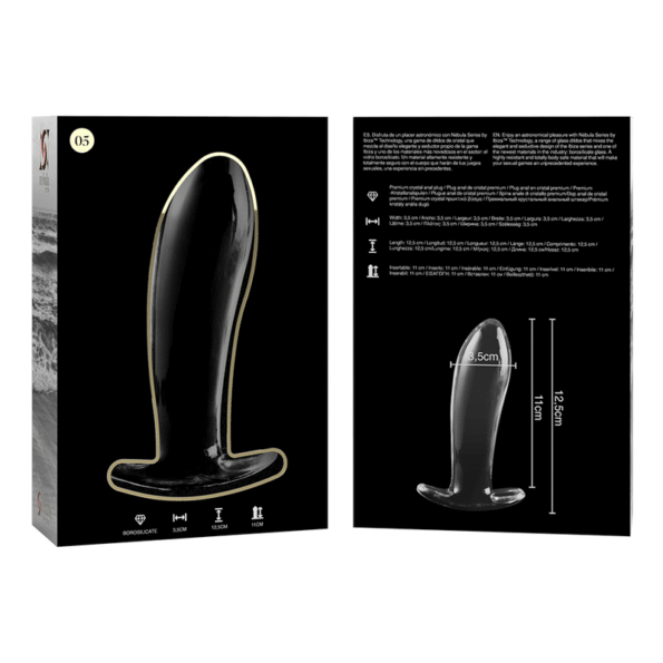 NEBULA SERIES BY IBIZA - PLUG ANAL MODÈLE 5 VERRE BOROSILICATE CLAIR 12.5 CM -O- 3.5 CM-NEBULA SERIES BY IBIZA-sextoys-lingerie-bdsm-hygiène-sexshop
