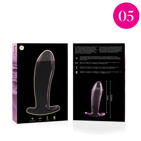 NEBULA SERIES BY IBIZA - PLUG ANAL MODÈLE 5 VERRE BOROSILICATE ROSE 12.5 CM -O- 3.5 CM-NEBULA SERIES BY IBIZA-sextoys-lingerie-bdsm-hygiène-sexshop