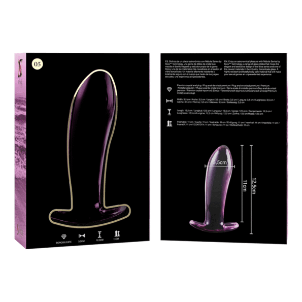 NEBULA SERIES BY IBIZA - PLUG ANAL MODÈLE 5 VERRE BOROSILICATE ROSE 12.5 CM -O- 3.5 CM-NEBULA SERIES BY IBIZA-sextoys-lingerie-bdsm-hygiène-sexshop