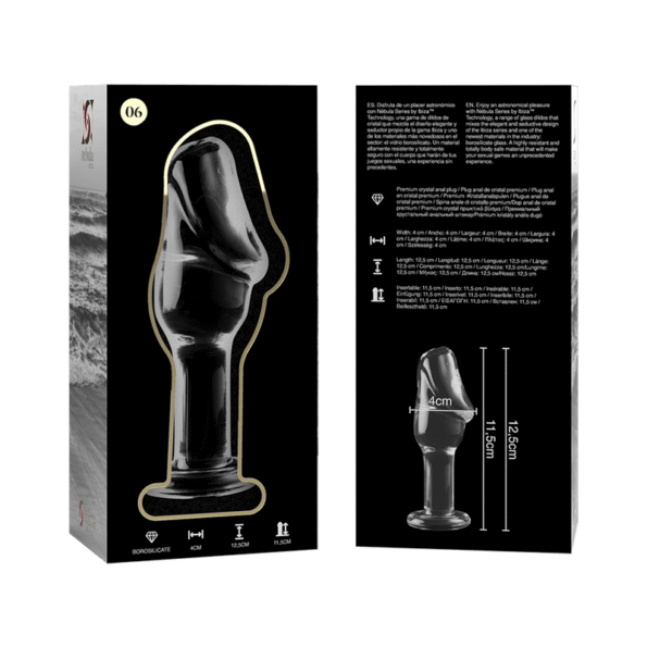 NEBULA SERIES BY IBIZA - PLUG ANAL MODÈLE 6 VERRE BOROSILICATE CLAIR 12.5 CM -O- 4 CM-NEBULA SERIES BY IBIZA-sextoys-lingerie-bdsm-hygiène-sexshop