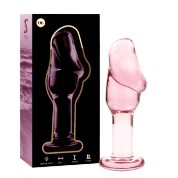 NEBULA SERIES BY IBIZA - PLUG ANAL MODÈLE 6 VERRE BOROSILICATE ROSE 12.5 CM -O- 4 CM-NEBULA SERIES BY IBIZA-sextoys-lingerie-bdsm-hygiène-sexshop