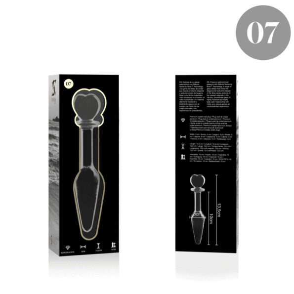 NEBULA SERIES BY IBIZA - PLUG ANAL MODÈLE 7 VERRE BOROSILICATE CLAIR 13.5 CM -O- 3 CM-NEBULA SERIES BY IBIZA-sextoys-lingerie-bdsm-hygiène-sexshop