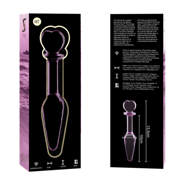NEBULA SERIES BY IBIZA - PLUG ANAL MODÈLE 7 VERRE BOROSILICATE ROSE 13.5 CM -O- 3 CM-NEBULA SERIES BY IBIZA-sextoys-lingerie-bdsm-hygiène-sexshop