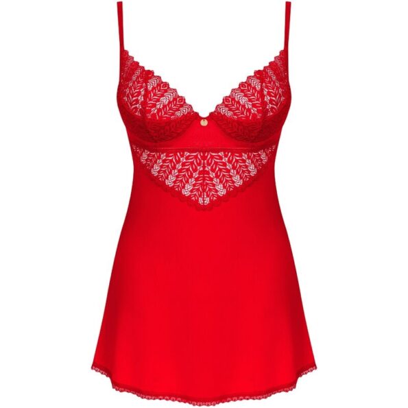 OBSESSIVE - CHEMISE & STRING INGRIDIA ROUGE XS/S-OBSESSIVE CHEMISE-sextoys-lingerie-bdsm-hygiène-sexshop