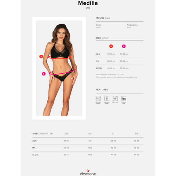 OBSESSIVE - ENSEMBLE MEDILLA DEUX PIÈCES XS/S-OBSESSIVE SETS-sextoys-lingerie-bdsm-hygiène-sexshop
